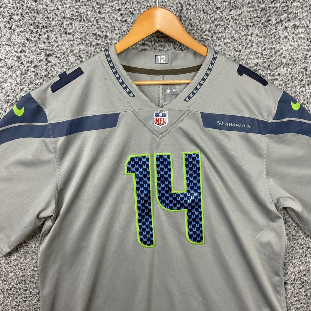 Seattle Seahawks Jersey Mens Large Gray NFL Football DK Metcalf #14 Nike L - Picture 5 of 16